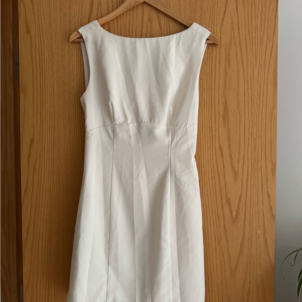RIHOAS White Sheath Dress Sleeveless Bateau Neckline